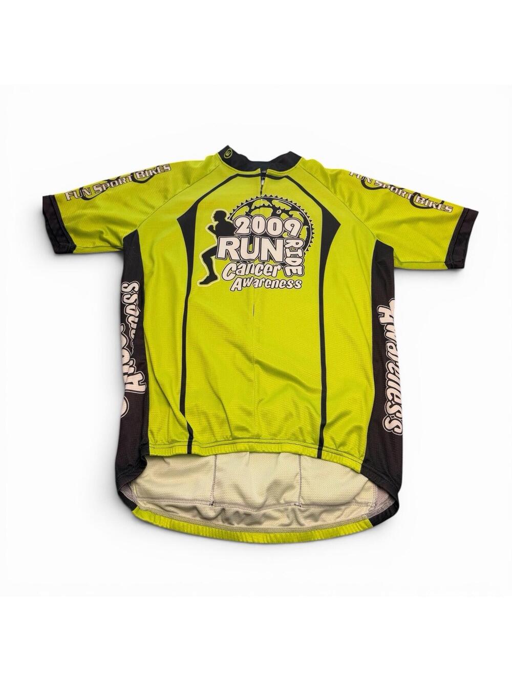 Canari Run & Ride Cancer Awareness Cycling Jersey Men’s XXL 1/4 Green